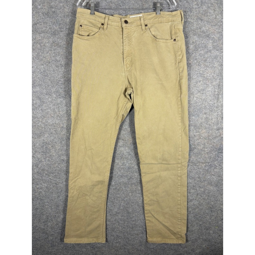 Saddlebred Mens Tan Relaxed Fit Chino Pants Cotton Blend Size 36x34